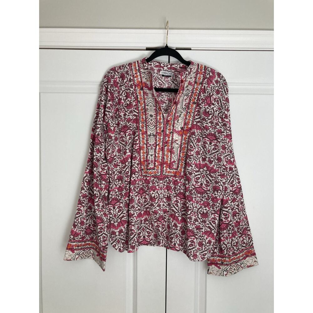 Maria Cher Alvear Josephine Blouse In Pink Peasant Boho Top NWT Size Small